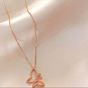 Rose gold butterfly necklace